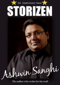 Ashwin Sanghi on the cover of Storizen magazine